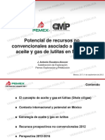 Potencial de Recursos No Convencionales Asociado A Plays de Aceite y Gas de Lutitas en México, CMP Sep 2012 PDF