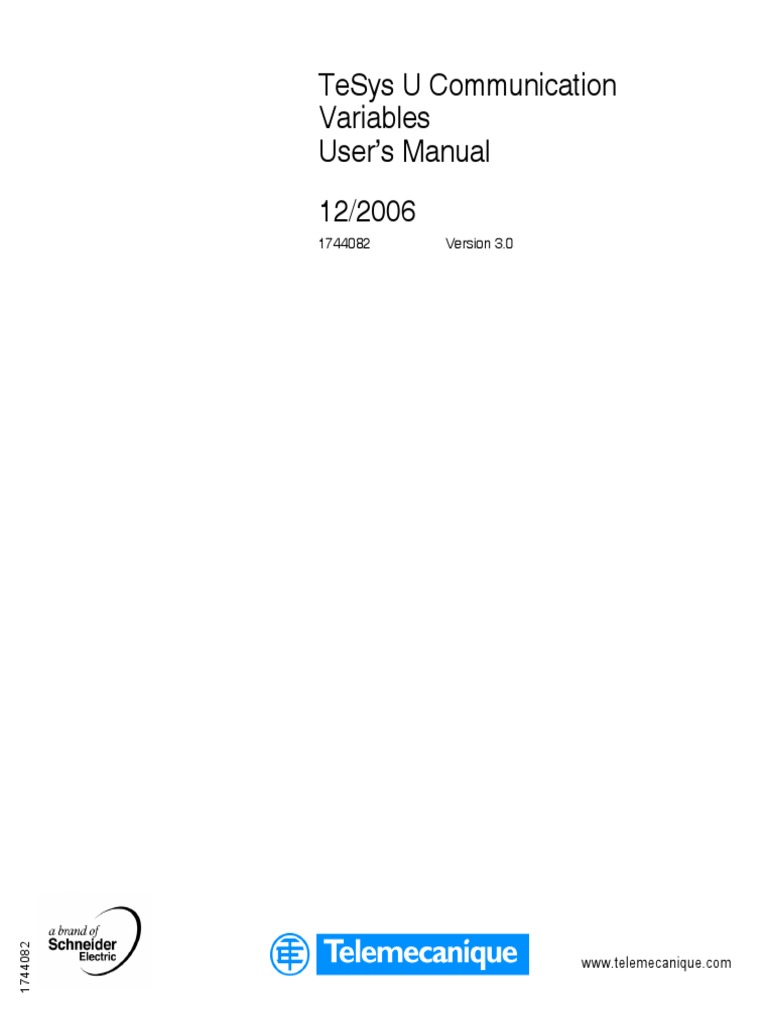 User Manual Tesys T PDF Integer Science) Hazards
