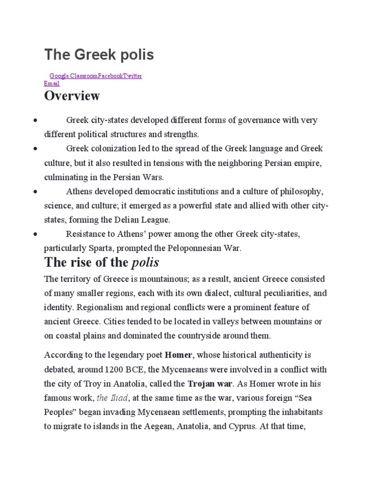 Understanding the Greek Polis Structure | PDF