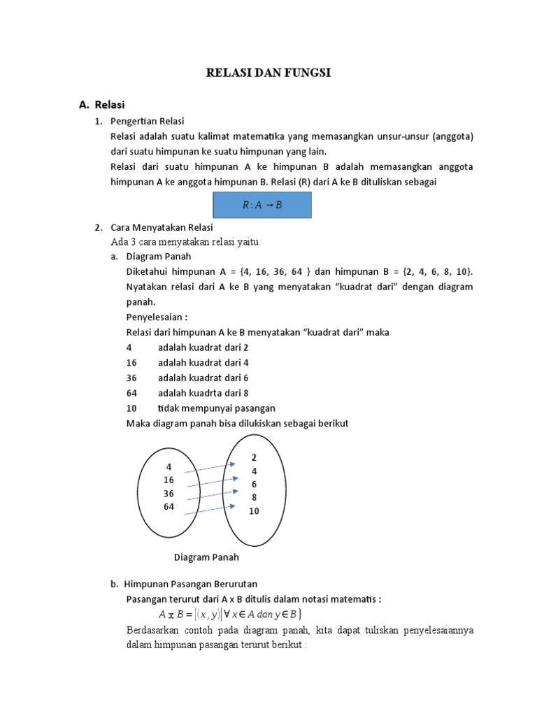 Pengertian dan Jenis-jenis Relasi Matematika | PDF