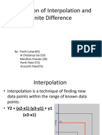 Application of Interpolation and Finite Difference