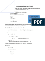 Pertidaksamaan Linear Satu Variabel