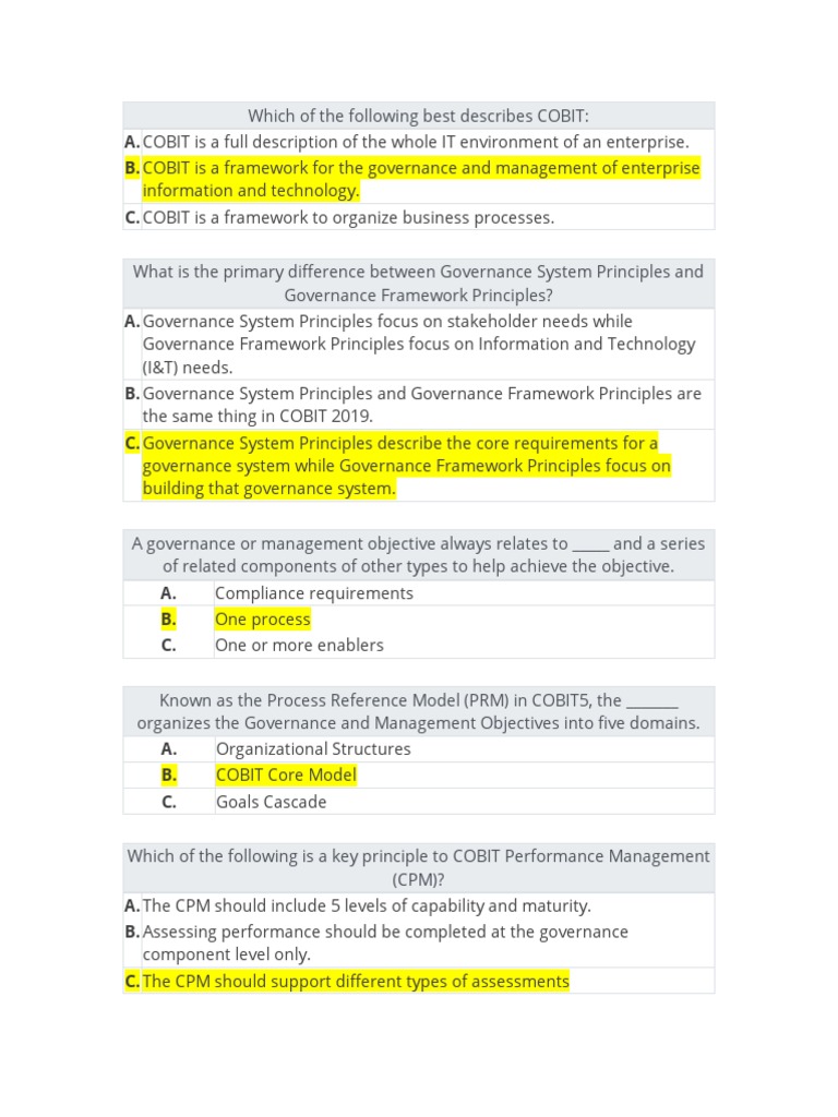 COBIT-2019練習問題集