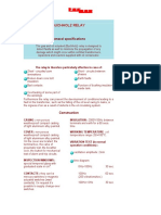 Buchholz Relay: General Specifications