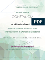 Constancia.-Curso Introducción Al Derecho Electoral 4.-TRIFE PDF