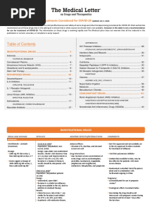 Medical Letter Treatments Considered For COVID 19 07062020