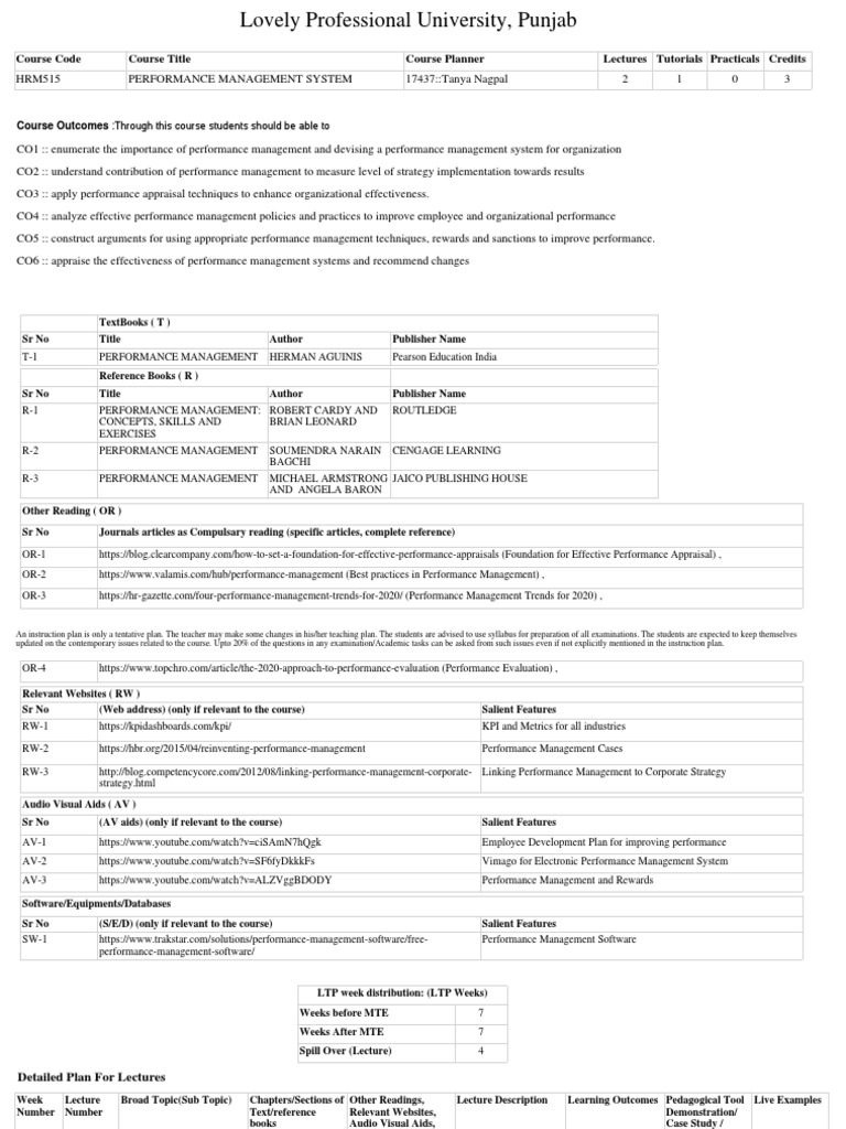 Performance Management System Course | PDF | Performance Appraisal ...