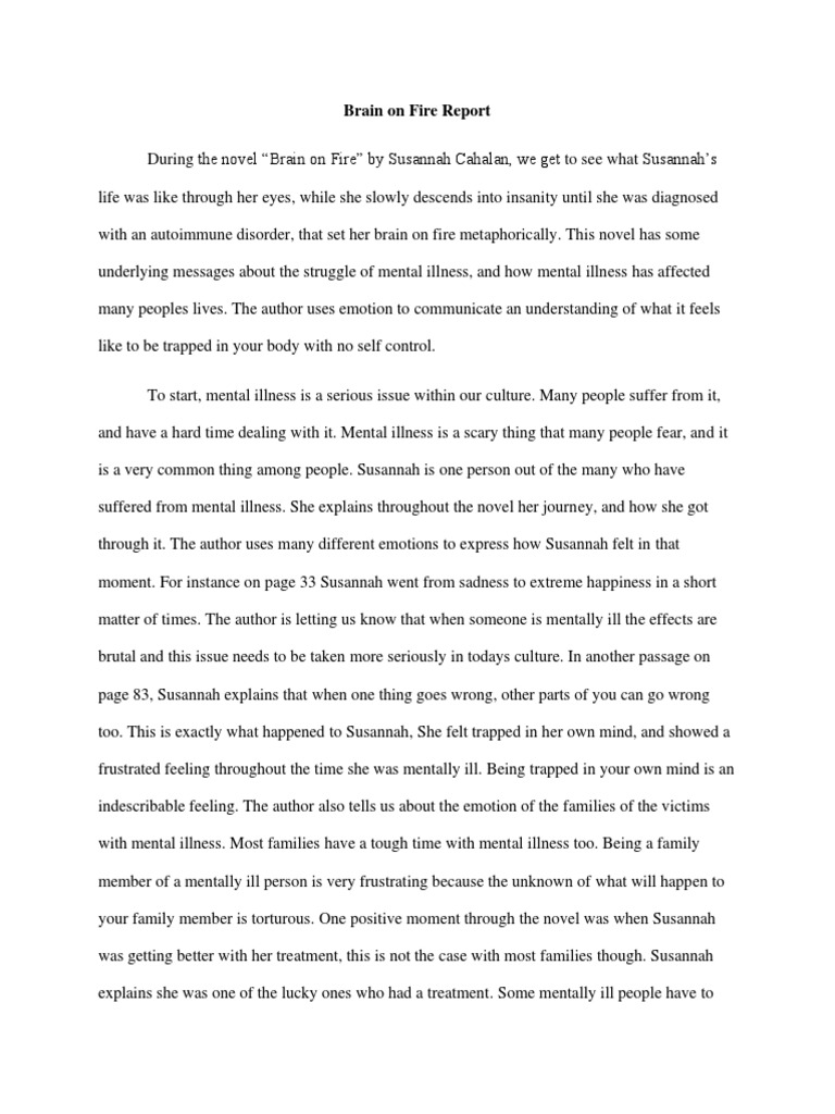 Brain on fire rough draft pdf mental disorder feeling
