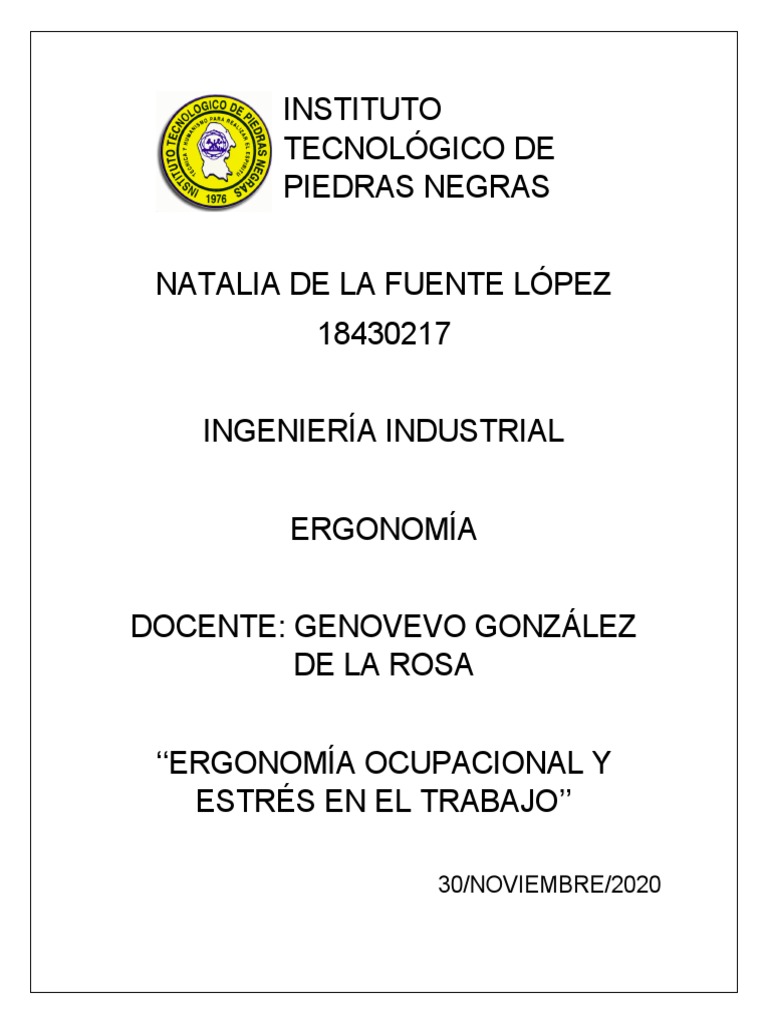 Ergonomía y Estrés Laboral | PDF | Estrés (biología) | Factores humanos ...
