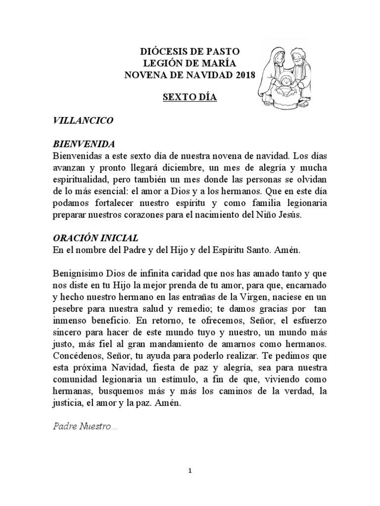 Sexto Día de la Novena de Navidad | PDF | María, madre de Jesús | Oración