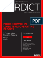 Poor Growth in Long Term Operating Profits: 3 Consecutive Negative Results Risky