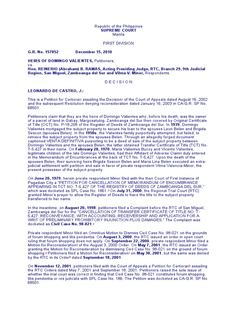 Supreme Court Ruling on Land Title Dispute | PDF | Statute Of ...