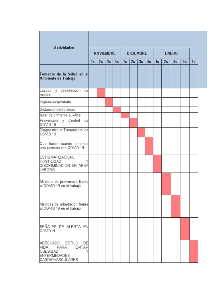 Cronograma de Capacitaciones | PDF | Seguridad y salud ocupacional ...