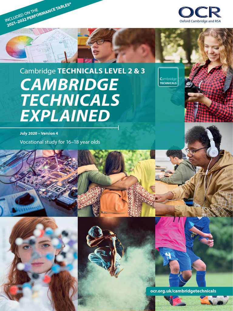 Cambridge Technicals Explained Summary Brochure PDF PDF Diploma