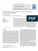 Investigating The Awareness Application of Sustainable Construction Concept by Malaysian Developers 2010 Nazirah PDF