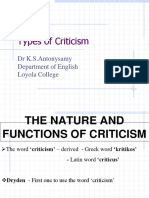 Seminar On Types of Criticism