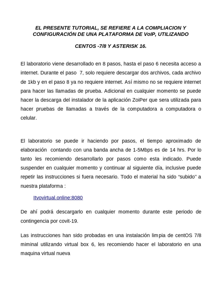 Tutorial de Asterisk en CentOS 7/8 | PDF | Internet | Arquitectura de ...