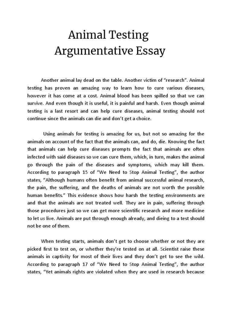 animal testing argumentative essay conclusion