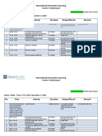 Home-Based Interactive Learning: Teacher's Daily Report