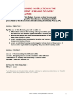 Module 3A - Designing Instruction in The Different LDMs