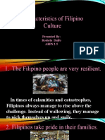 Characteristics of Filipino Culture: Presented By: Roshela Dulfo ABPS 2-5