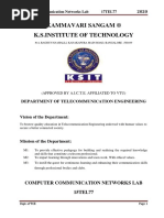 Kammavari Sangam ® K.S.Institute of Technology: Computer Communication Networks Lab 15TEL77