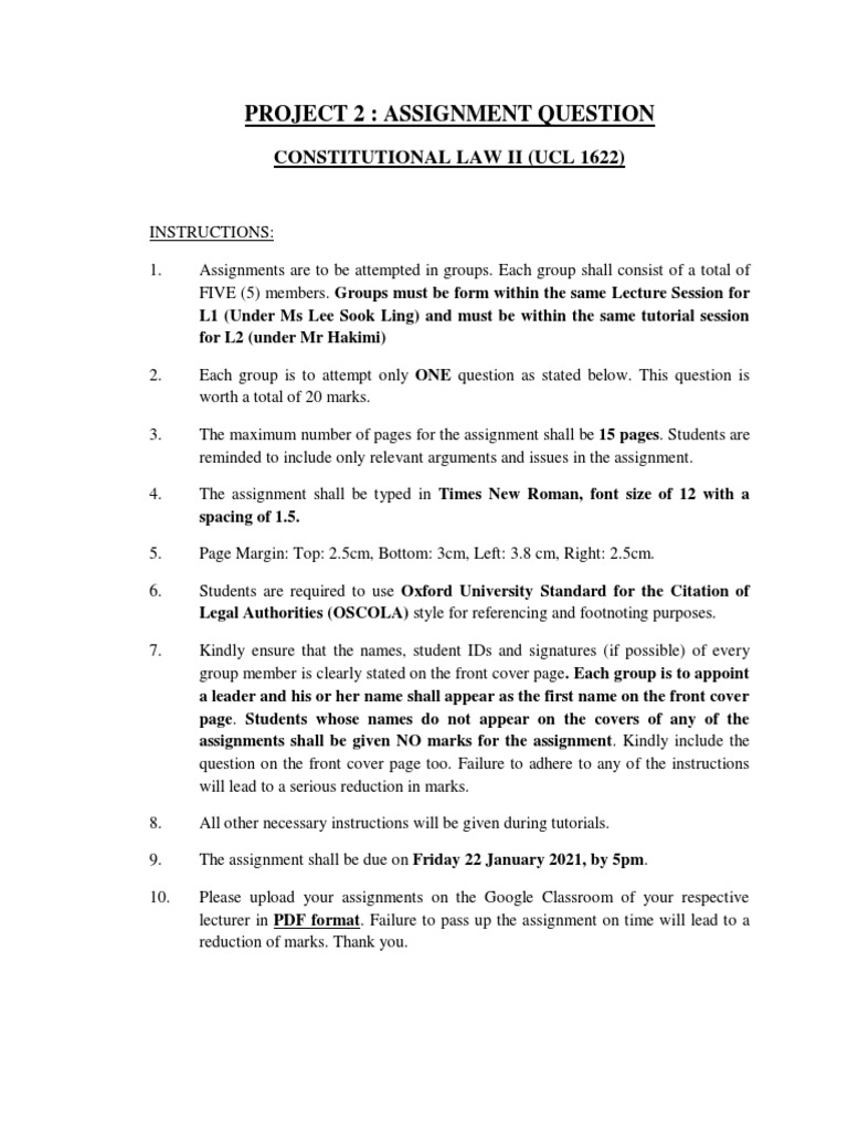 Constitutional Law II Assignment Guide | PDF | Human Rights | Plagiarism