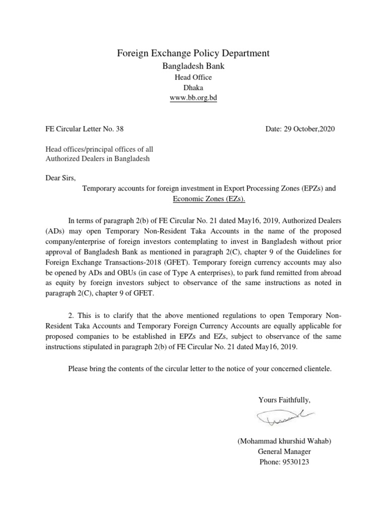 Foreign Exchange Policy Department Bangladesh Bank PDF