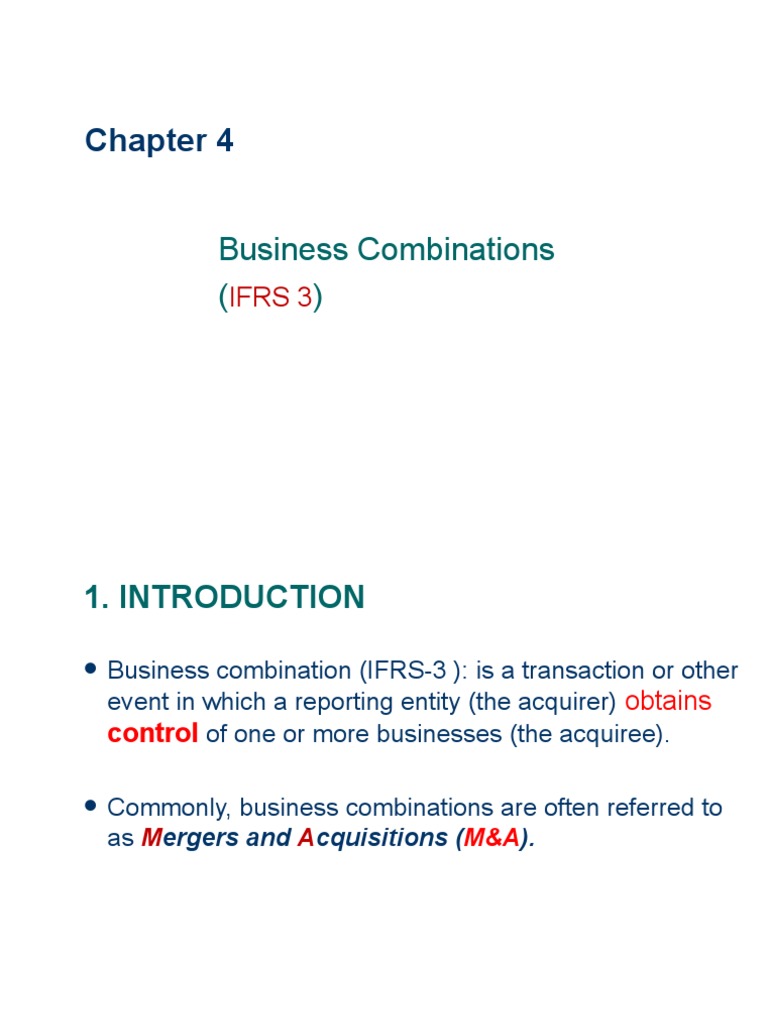 Business Combinations : Ifrs 3 | PDF | Goodwill (Accounting) | Takeover