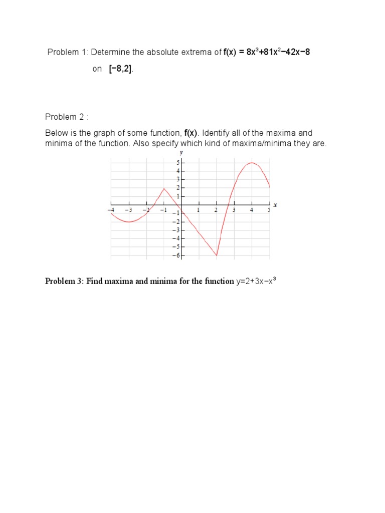 Maxima and Minima Practice Problems | PDF | Teaching Methods ...