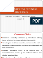 Economics For Business Decisions: Consumer Behaviour, Demand and Supply Module-2