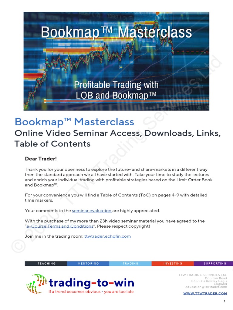 Trading Services LTD: Bookmap™ Masterclass | PDF | Financial Markets ...