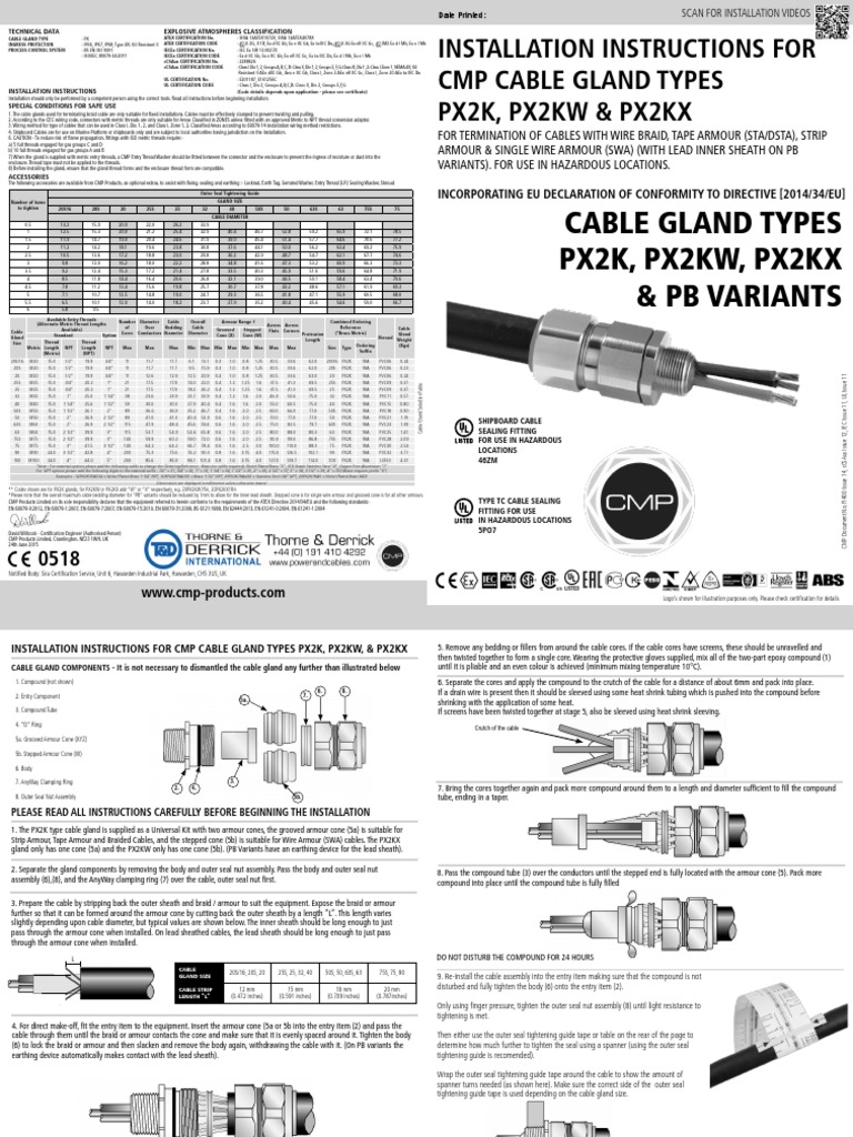 Cable Gland Installation for Hazardous Areas | PDF | Electrical Wiring ...