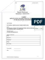 ENT 263 Digital Electronic Semester 1 2009/2010: Application of Basic Digital Electronic in Mechatronic Engineering