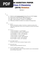 Class X Chemistry: Icse Question Paper (2016)