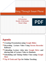 Online Teaching Through Smart Phone: M.Purnachary Faculty of Informatics Nizam College
