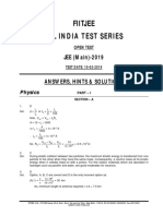 Fiitjee All India Test Series: JEE (Main) - 2019