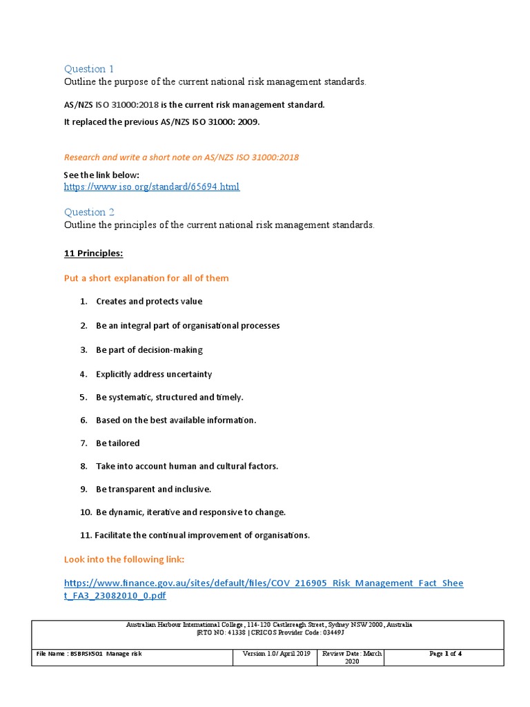 Overview of AS/NZS ISO 31000:2018 Standards | PDF | Risk Management | Risk