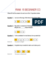 Devipuram: 15 Beginner Course Riddles Answer Sheet: B R Ahma