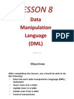 Lesson 8: Data Manipulation Language (DML)