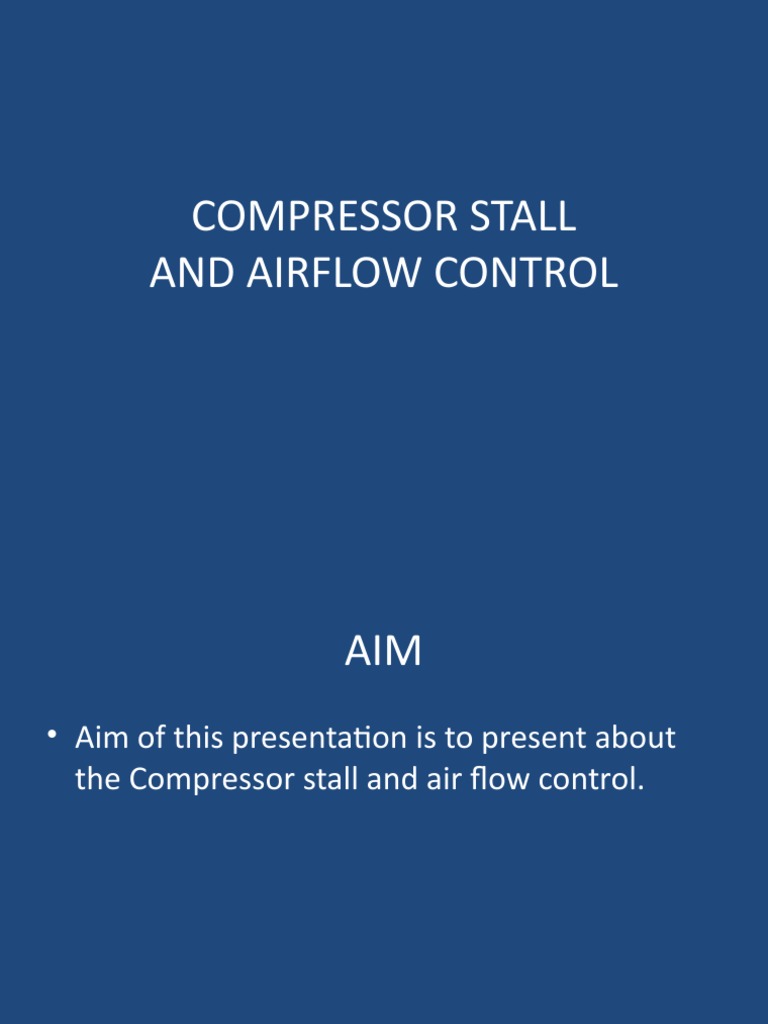Compressor Stall and Airflow Control PDF Turbine Engines