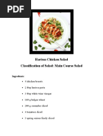 Harissa Chicken Salad Classification of Salad: Main Course Salad