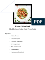 Harissa Chicken Salad Classification of Salad: Main Course Salad