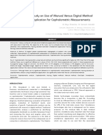 A Comparative Study On Use of Manual Versus Digital Method Using Mobile Application For Cephalometric Measurements