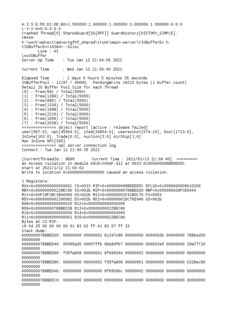 Server Crash Report Analysis | PDF | Software Engineering | Computer ...