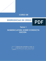 Tema 1 - Nomenclatura Sobre Conducta Suicida