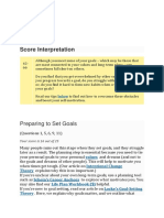 Score Interpretation: Preparing To Set Goals