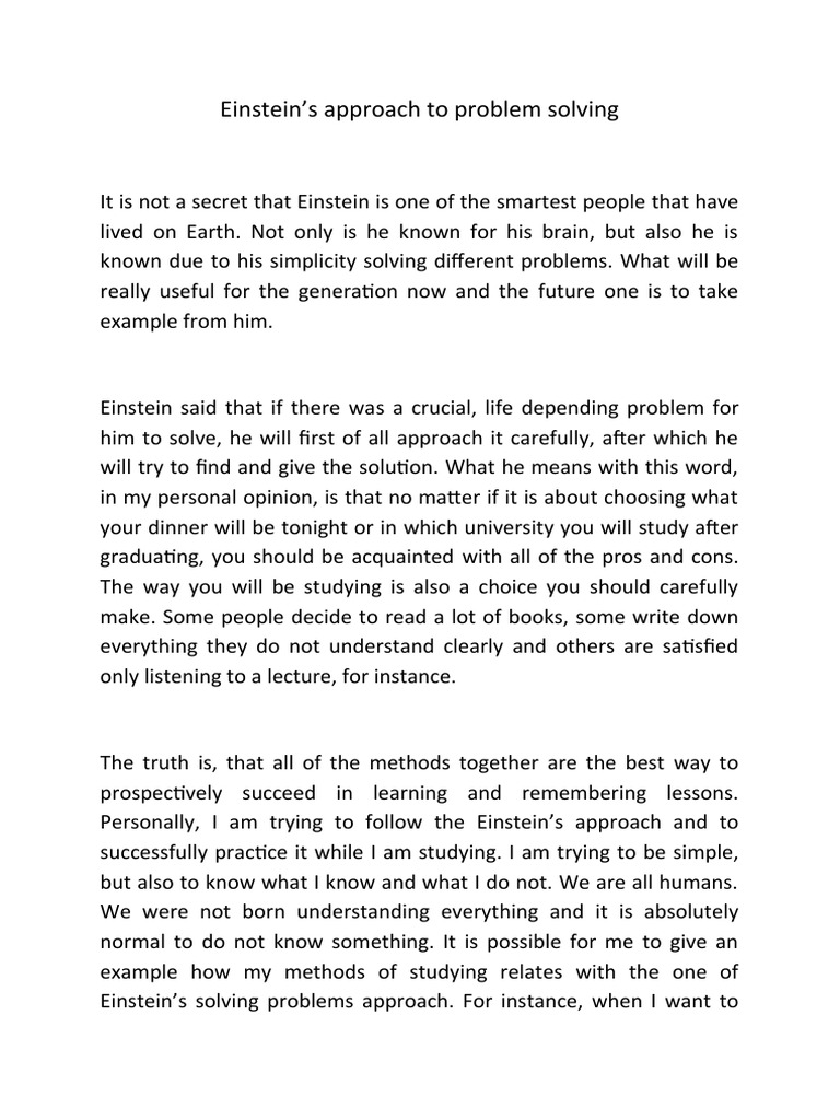 Einstein's Problem-Solving Methods | PDF