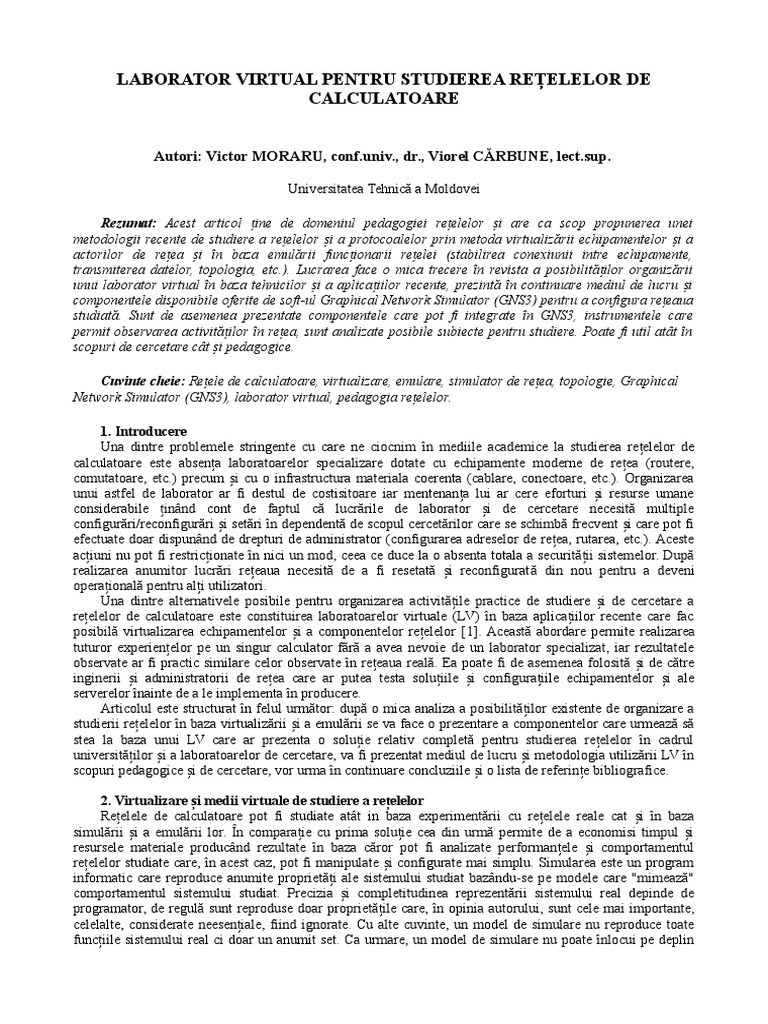 Articol GNS3 | PDF