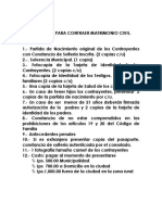 REQUISITOS PARA CONTRAER MATRIMONIO CIVIL